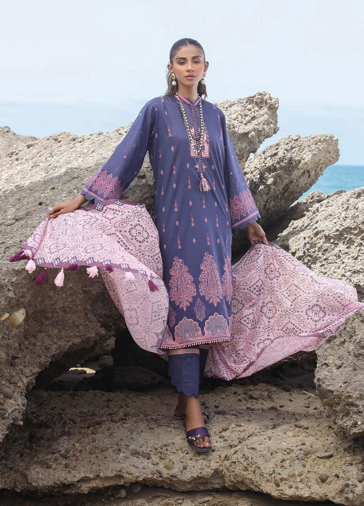 Sahar Printed Lawn Suits Unstitched 3 Piece SHR22NS  SL-SS-DP-010-B - Summer Collection