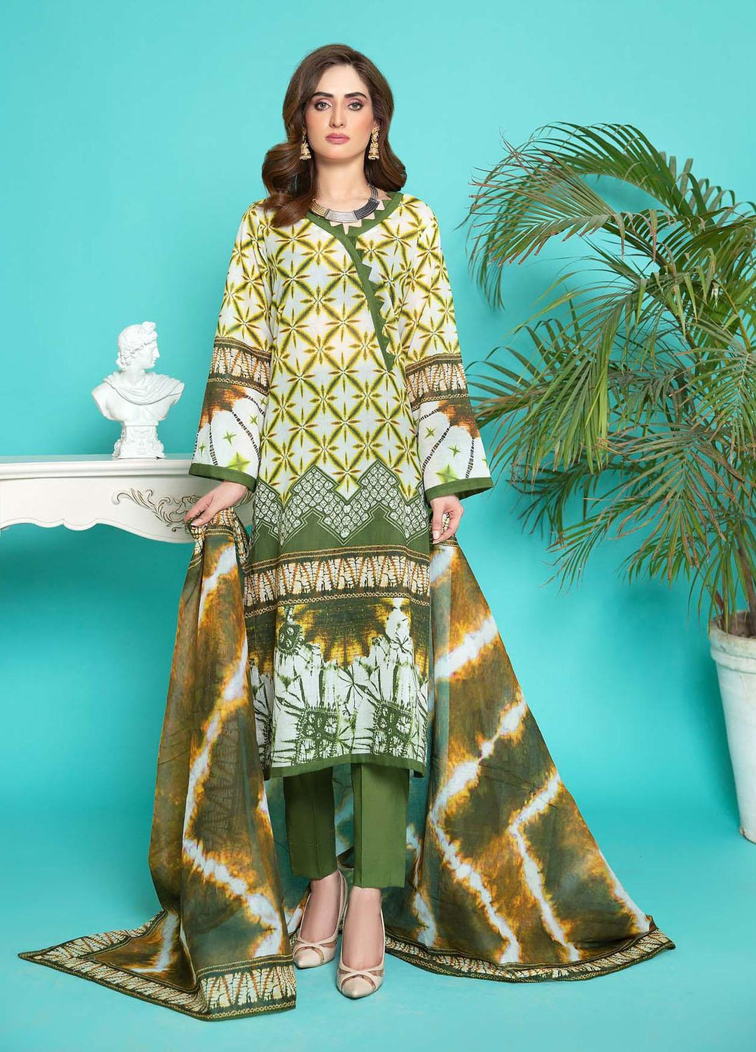 Sahar Printed Lawn Suits Unstitched 3 Piece SHR22NS SL-SS-DP-001-B - Summer Collection
