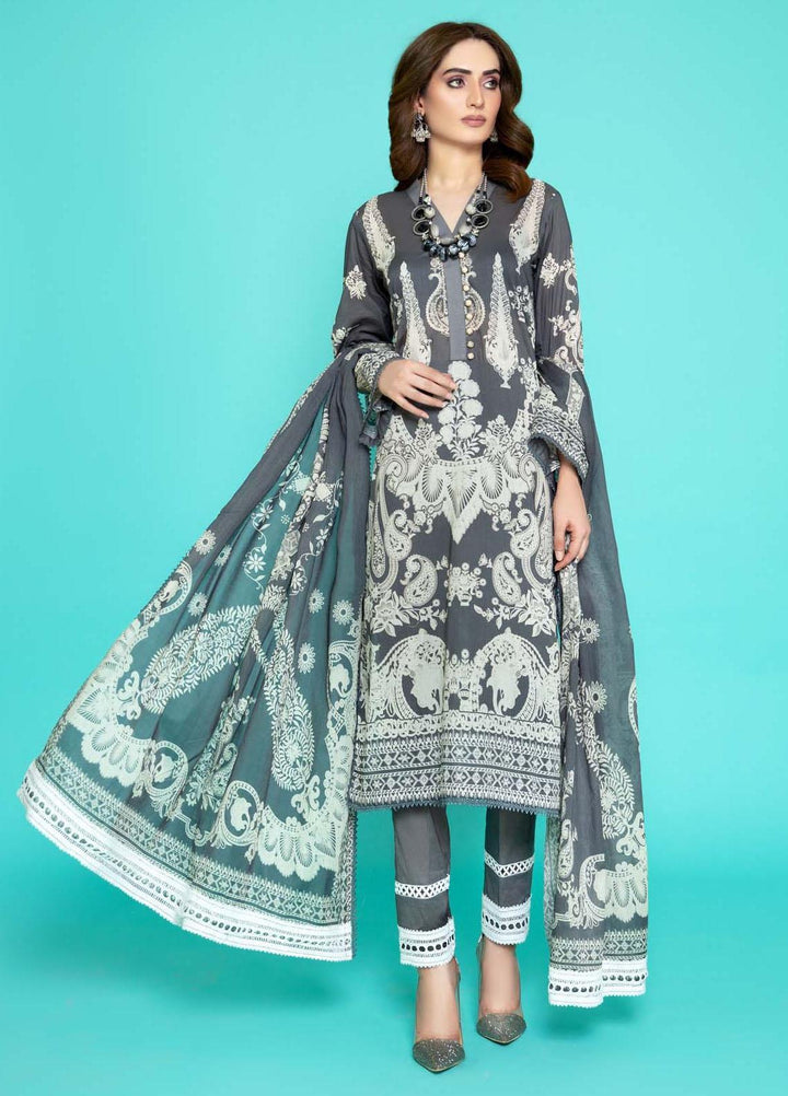 Sahar Printed Lawn Suits Unstitched 3 Piece SHR22NS SL-SS-DP-004-A - Summer Collection