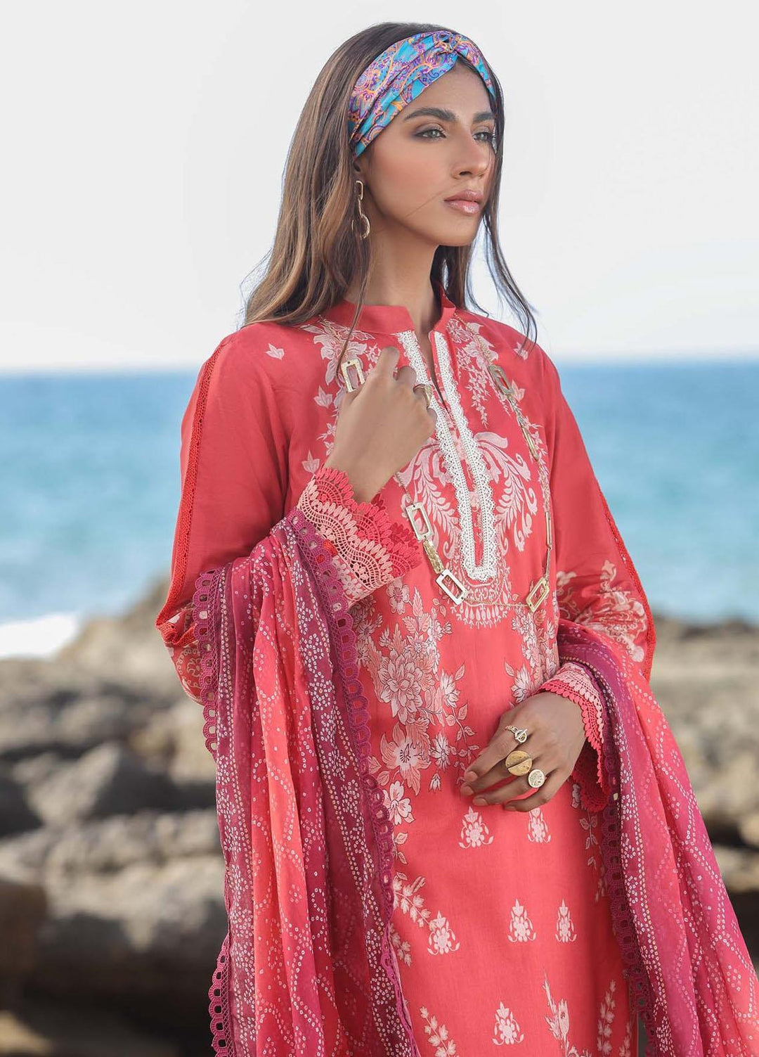 Sahar Printed Lawn Suits Unstitched 3 Piece SHR22NS SL-SS-DP-006-A - Summer Collection