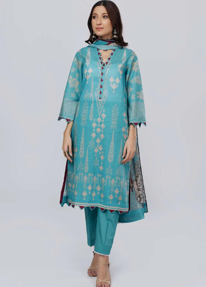 Sahar Printed Lawn Suits Unstitched 3 Piece SHR22NS-2 ANTIQUE (SL-SS-DP-015-B) - Summer Collection