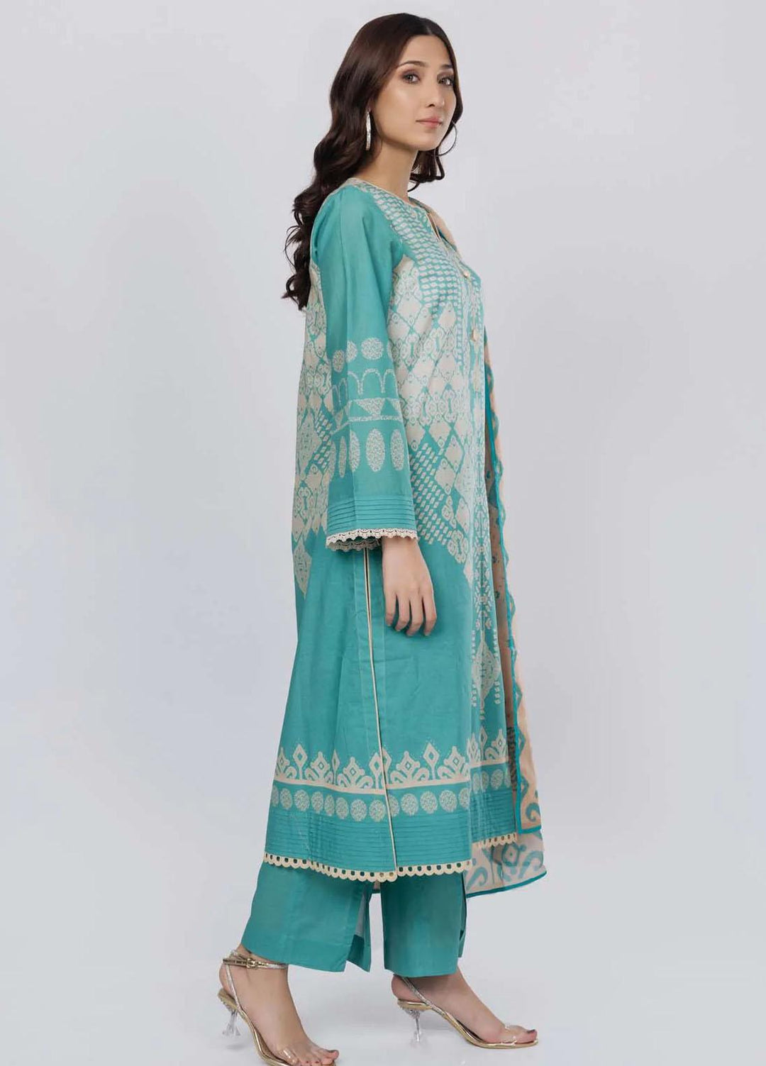 Sahar Printed Lawn Suits Unstitched 3 Piece SHR22NS-2 MAZE (SL-SS-DP-017-B) - Summer Collection