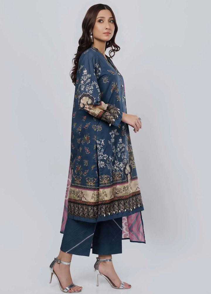 Sahar Printed Lawn Suits Unstitched 3 Piece SHR22NS-2 FLORALGARDEN (SL-SS-DP-016-A) - Summer Collection