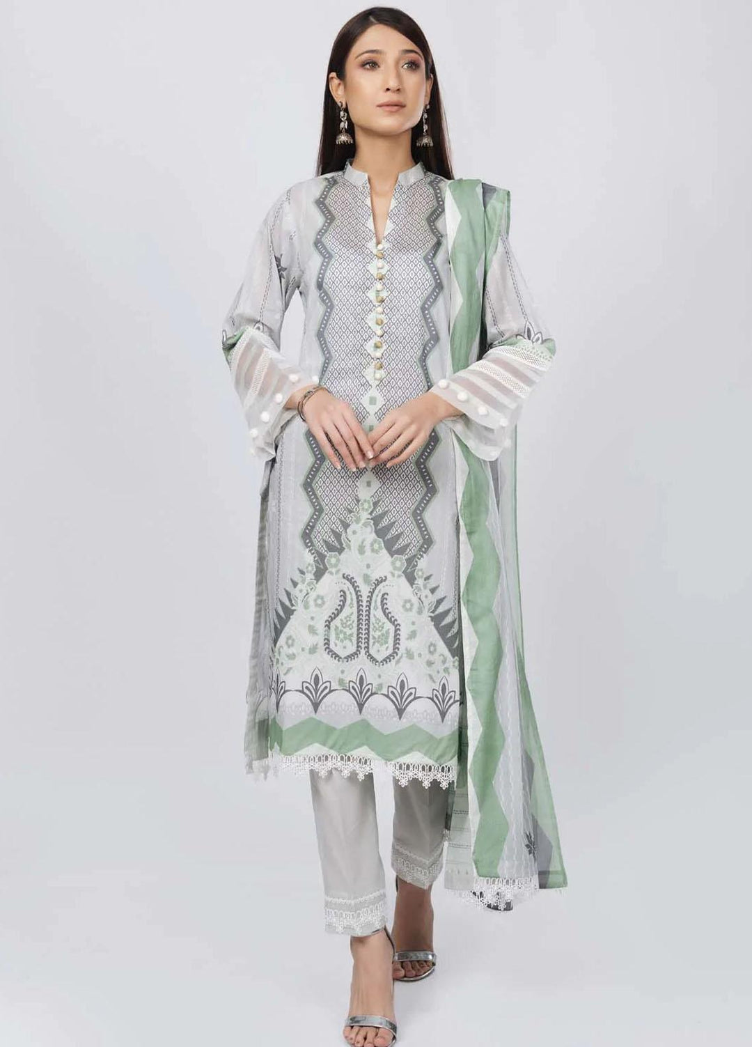Sahar Printed Lawn Suits Unstitched 3 Piece SHR22NS-2 STARBURST (SL-SS-DP-018-A) - Summer Collection