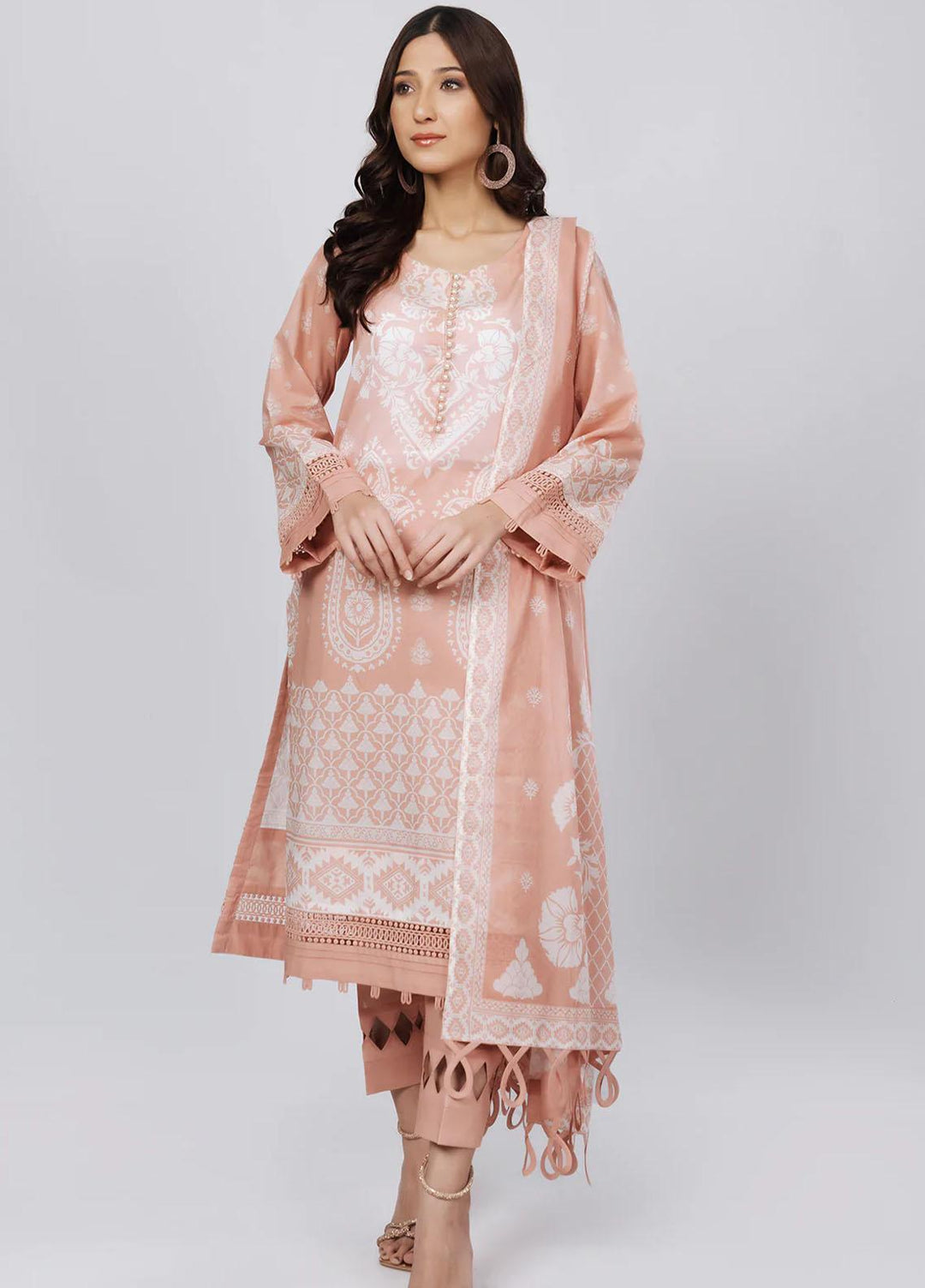 Sahar Printed Lawn Suits Unstitched 3 Piece SHR22NS-2 PASTEL BLISS (SL-SS-DP-011-A) - Summer Collection