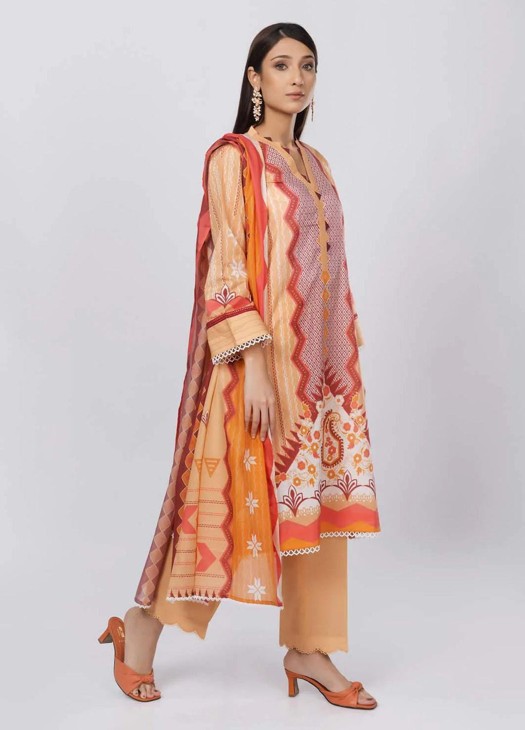 Sahar Printed Lawn Suits Unstitched 3 Piece SHR22NS-2 STARBURST (SL-SS-DP-018-B) - Summer Collection