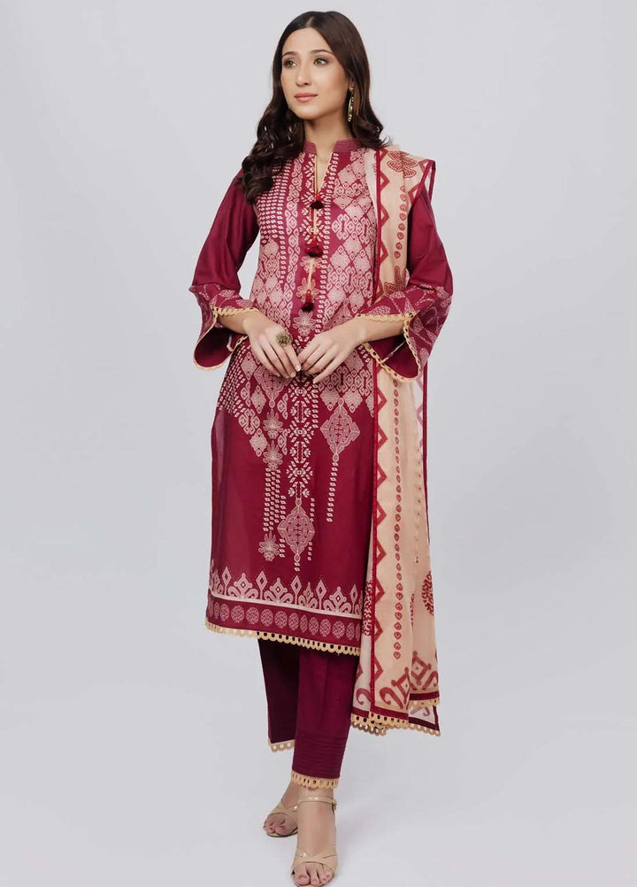 Sahar Printed Lawn Suits Unstitched 3 Piece SHR22NS-2 MAZE (SL-SS-DP-017-A) - Summer Collection