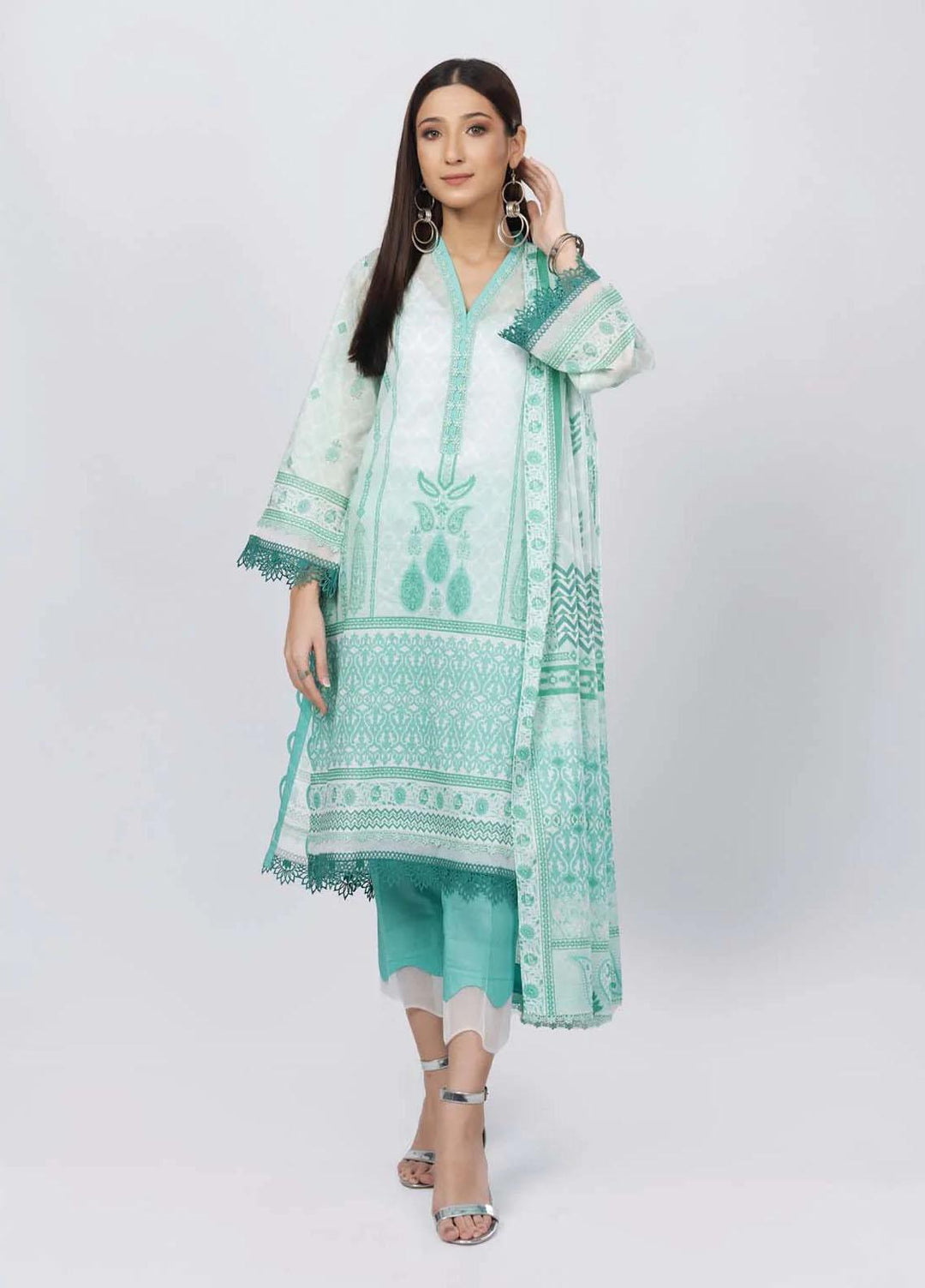 Sahar Printed Lawn Suits Unstitched 3 Piece SHR22NS-2 MOROCCAN CHARM (SL-SS-DP-014-A) - Summer Collection