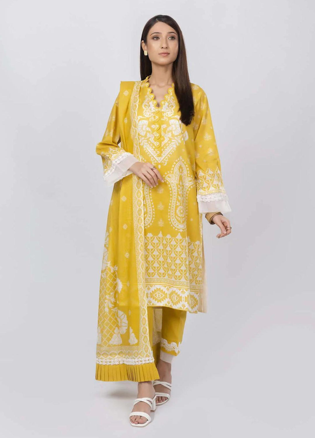 Sahar Printed Lawn Suits Unstitched 3 Piece SHR22NS-2 PASTEL BLISS (SL-SS-DP-011-B) - Summer Collection