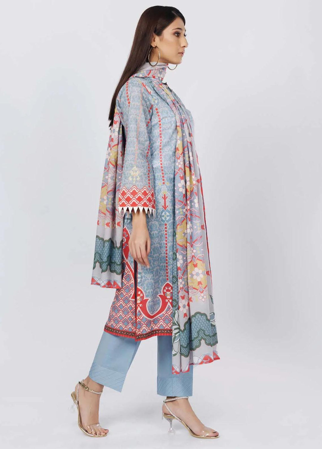 Sahar Printed Lawn Suits Unstitched 3 Piece SHR22NS-2 AURORA (SL-SS-DP-020-B) - Summer Collection