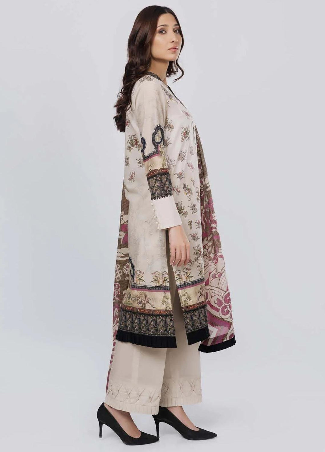 Sahar Printed Lawn Suits Unstitched 3 Piece SHR22NS-2 FLORALGARDEN (SL-SS-DP-016-B) - Summer Collection