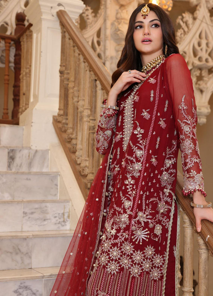 Noor Formals By Saadia Asad Embroidered Chiffon Suits Unstitched 3 Piece NSA23FF D-2 Haleh - Festive Collection