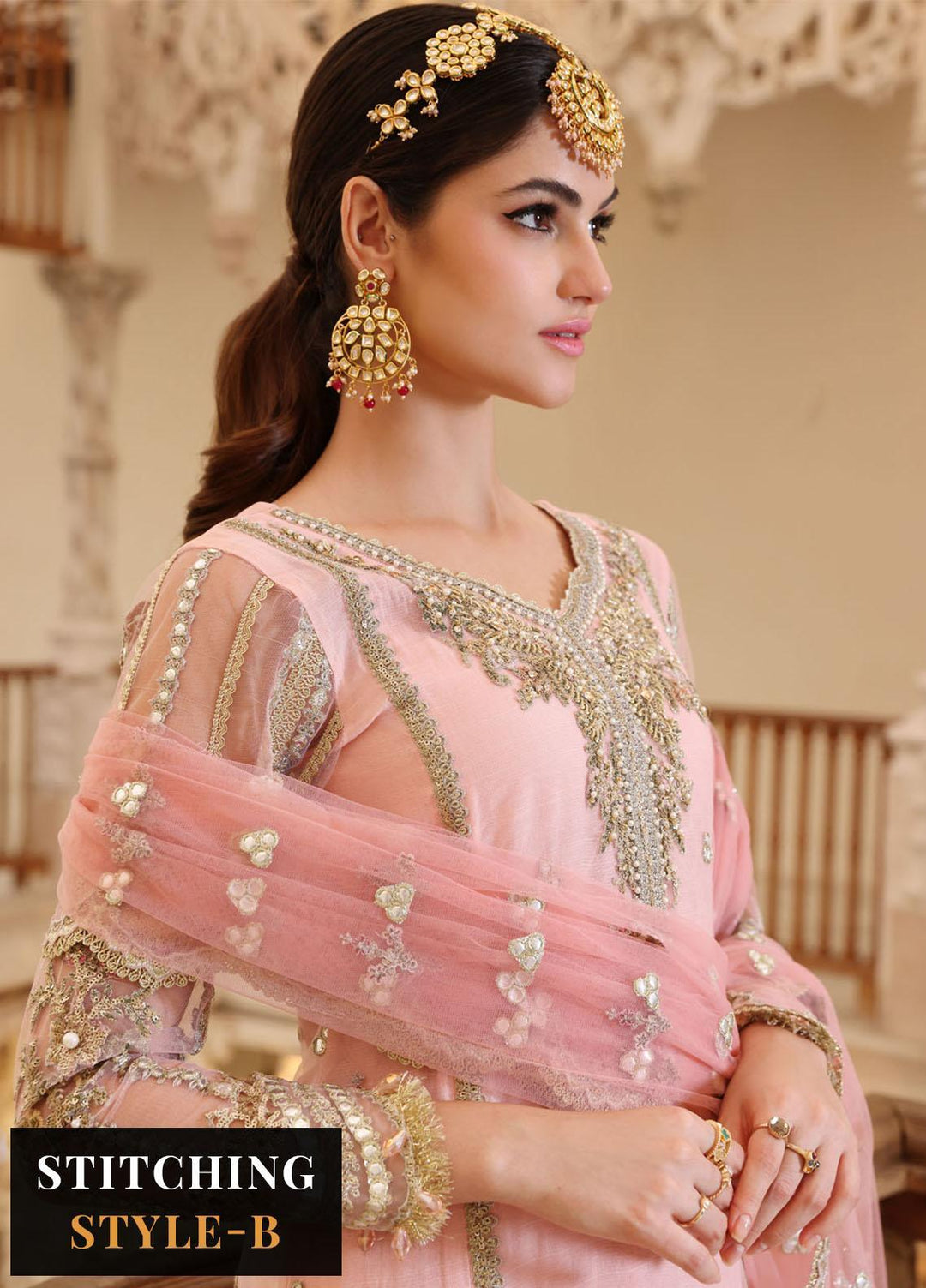 Noor Formals By Saadia Asad Embroidered Net Suits Unstitched 3 Piece NSA23FF D-3 Naz - Festive Collection