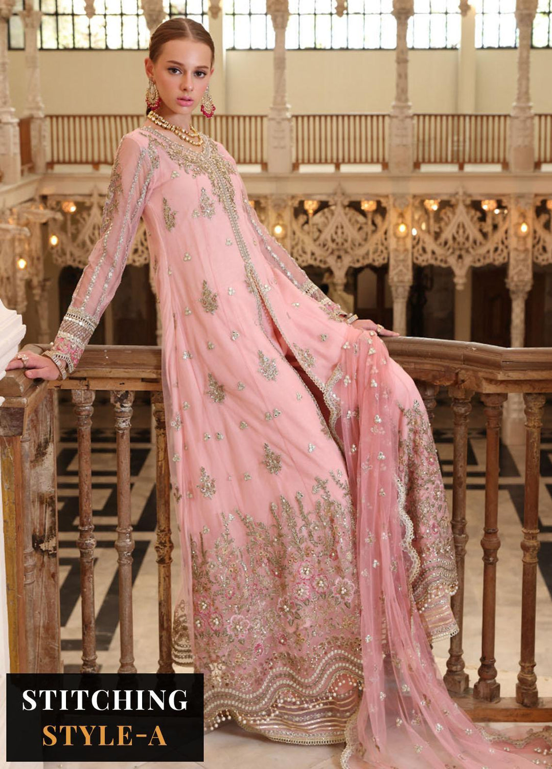 Noor Formals By Saadia Asad Embroidered Net Suits Unstitched 3 Piece NSA23FF D-3 Naz - Festive Collection