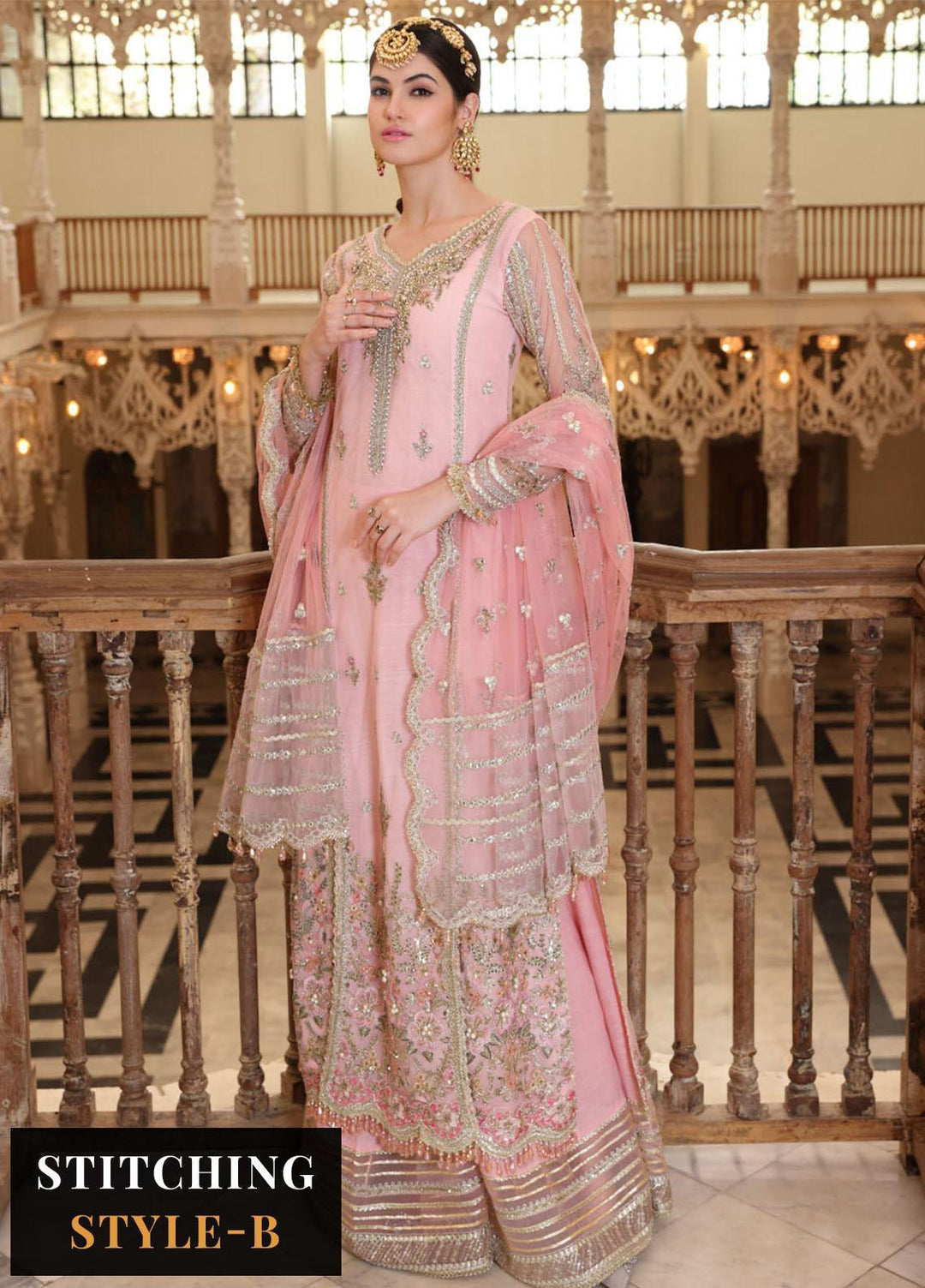 Noor Formals By Saadia Asad Embroidered Net Suits Unstitched 3 Piece NSA23FF D-3 Naz - Festive Collection