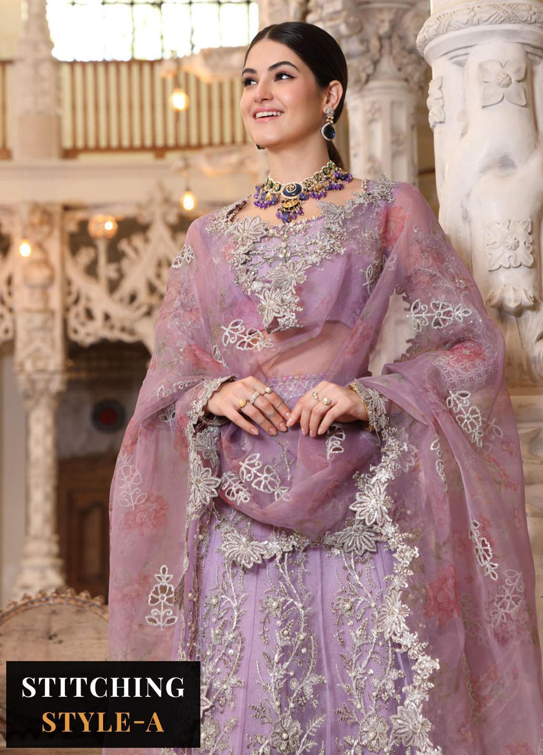 Noor Formals By Saadia Asad Embroidered Net Suits Unstitched 3 Piece NSA23FF D-5 Zarish - Festive Collection