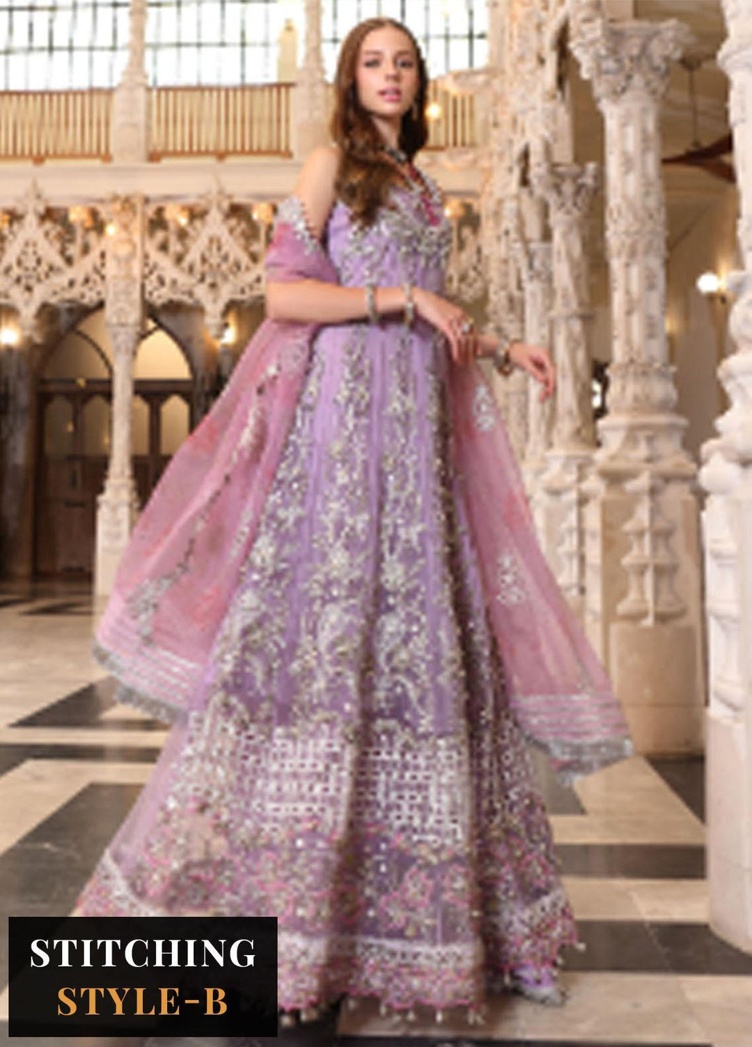 Noor Formals By Saadia Asad Embroidered Net Suits Unstitched 3 Piece NSA23FF D-5 Zarish - Festive Collection