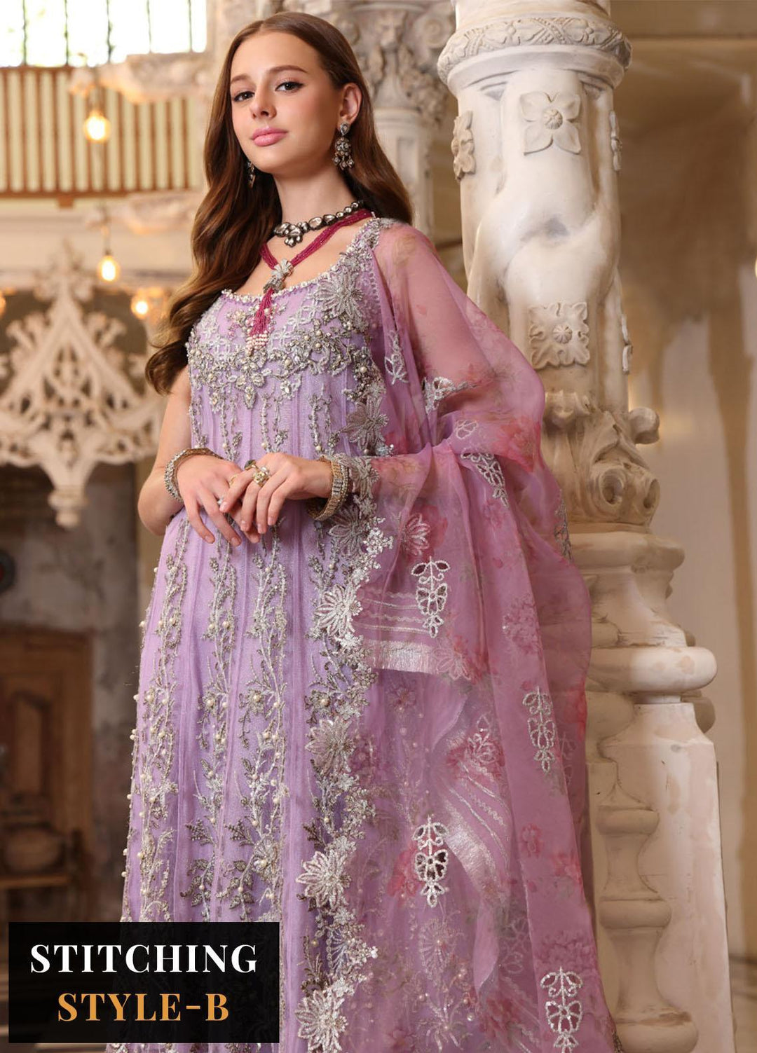 Noor Formals By Saadia Asad Embroidered Net Suits Unstitched 3 Piece NSA23FF D-5 Zarish - Festive Collection