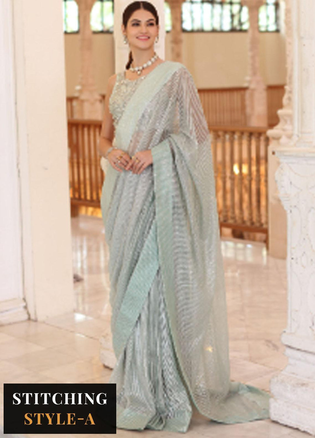 Noor Formals By Saadia Asad Embroidered Net Suits Unstitched 3 Piece NSA23FF D-6 Luna - Festive Collection