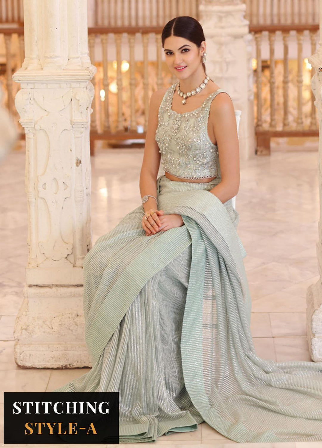 Noor Formals By Saadia Asad Embroidered Net Suits Unstitched 3 Piece NSA23FF D-6 Luna - Festive Collection