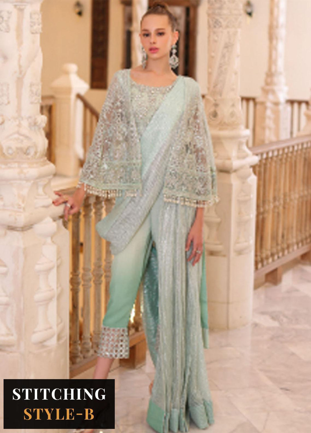 Noor Formals By Saadia Asad Embroidered Net Suits Unstitched 3 Piece NSA23FF D-6 Luna - Festive Collection