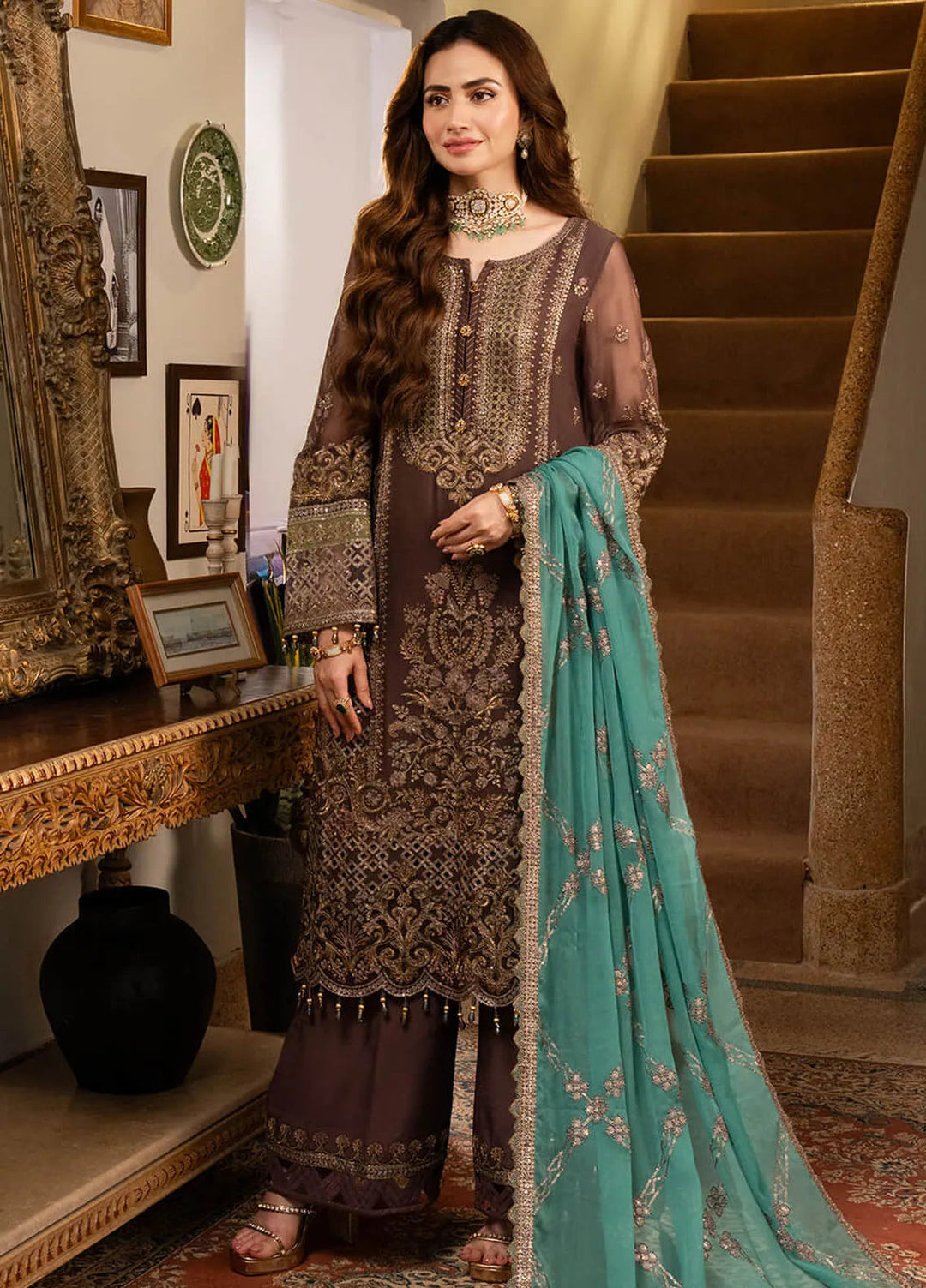 Noor Jahan By Imrozia Embroidered Chiffon Suit Unstitched 3 Piece IMP24NJ I-199 Khawab - Luxury Collection