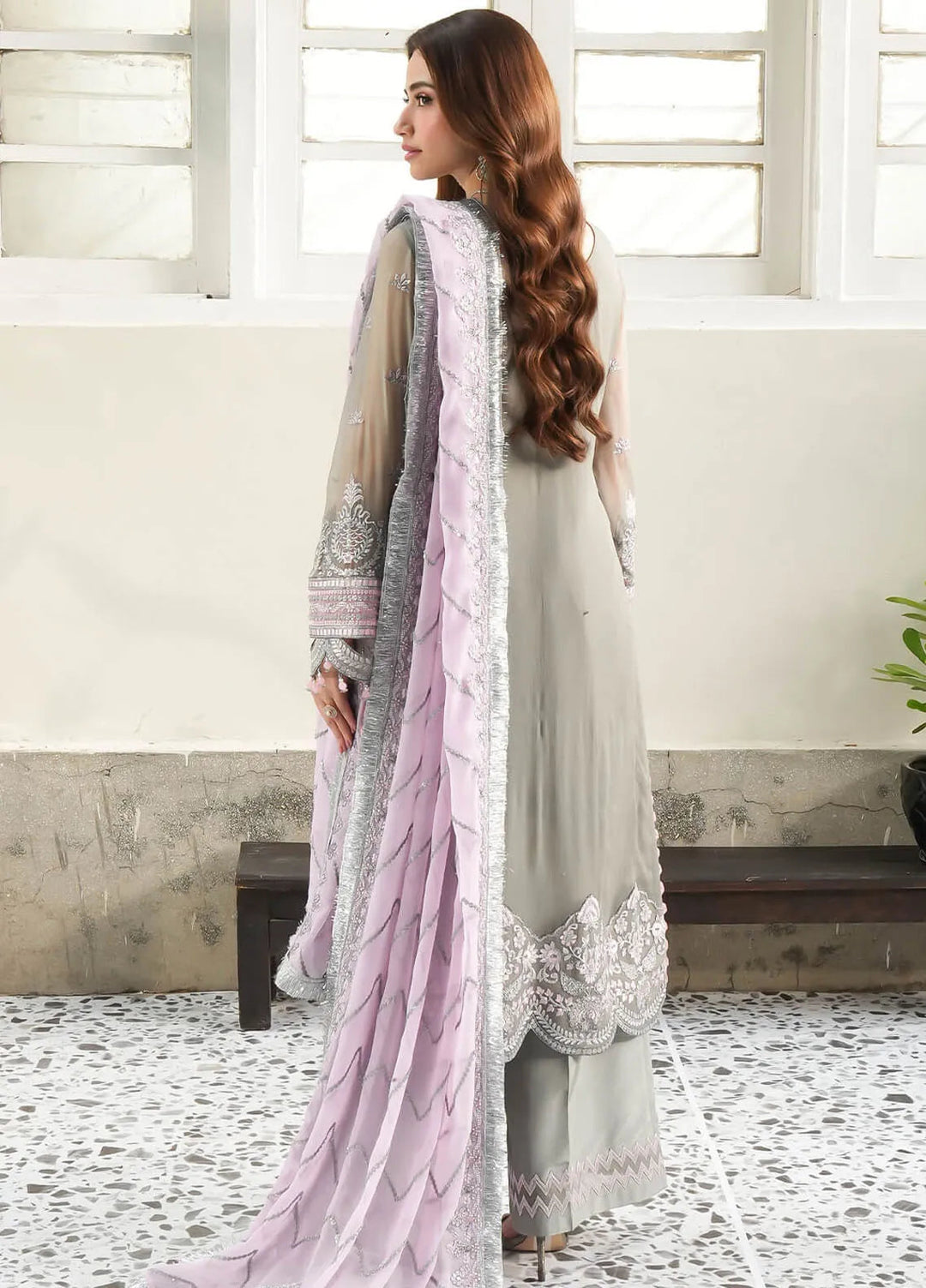 Noor Jahan By Imrozia Embroidered Chiffon Suit Unstitched 3 Piece IMP24NJ I-200 Noor - Luxury Collection