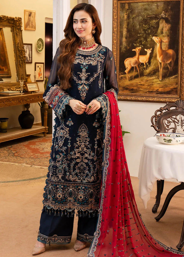 Noor Jahan By Imrozia Embroidered Chiffon Suit Unstitched 3 Piece IMP24NJ I-201 Husn - Luxury Collection