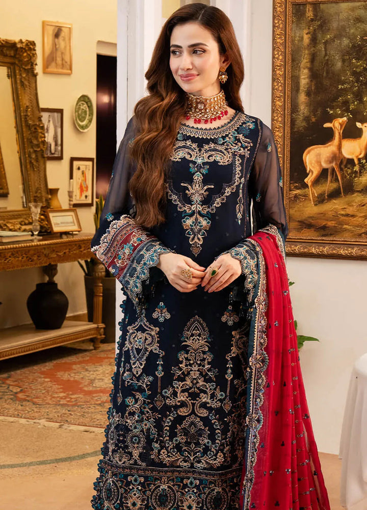 Noor Jahan By Imrozia Embroidered Chiffon Suit Unstitched 3 Piece IMP24NJ I-201 Husn - Luxury Collection