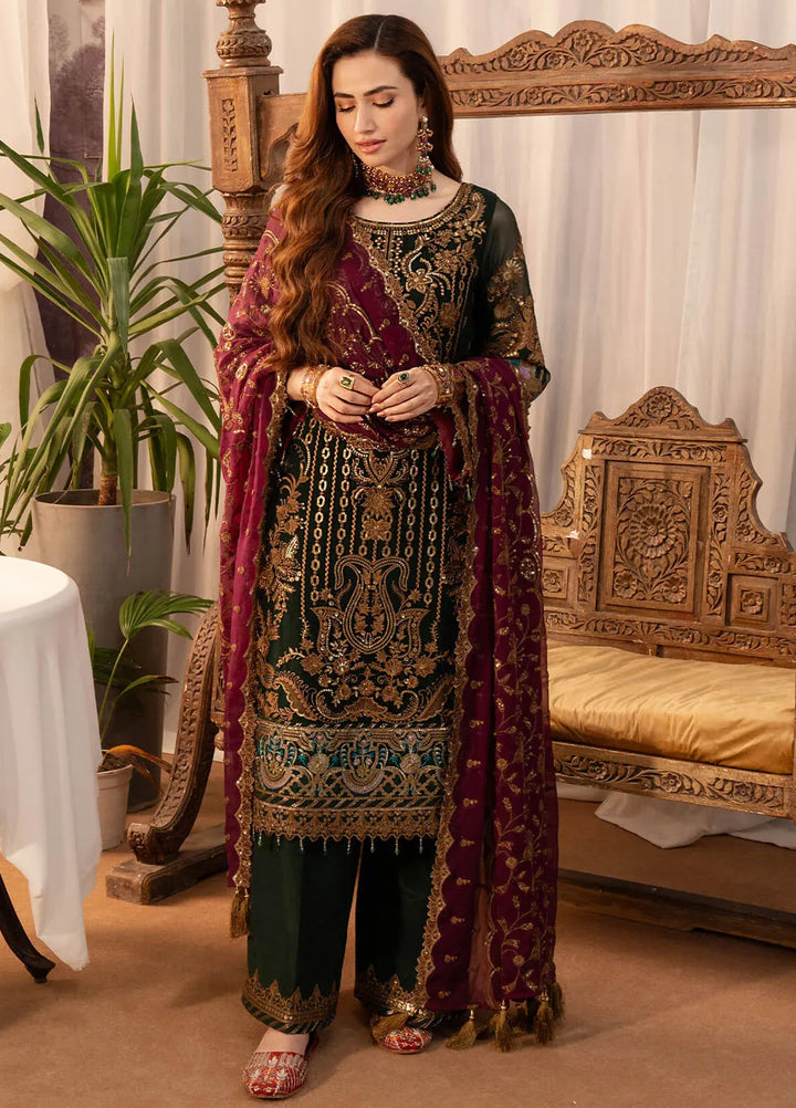 Noor Jahan By Imrozia Embroidered Chiffon Suit Unstitched 3 Piece IMP24NJ I-204 Mehak - Luxury Collection