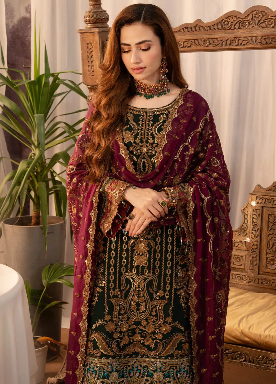 Noor Jahan By Imrozia Embroidered Chiffon Suit Unstitched 3 Piece IMP24NJ I-204 Mehak - Luxury Collection