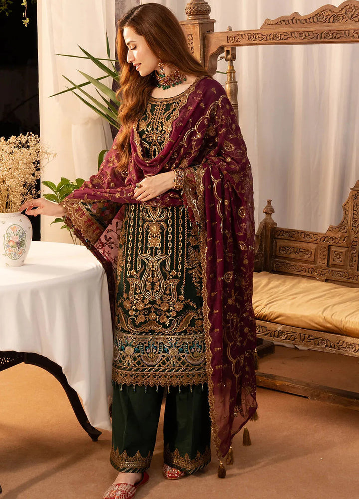 Noor Jahan By Imrozia Embroidered Chiffon Suit Unstitched 3 Piece IMP24NJ I-204 Mehak - Luxury Collection
