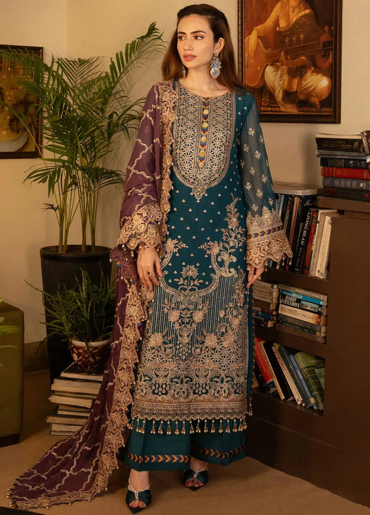Noor Jahan By Imrozia Embroidered Chiffon Suit Unstitched 3 Piece IMP24NJ I-208 Aaina - Luxury Collection