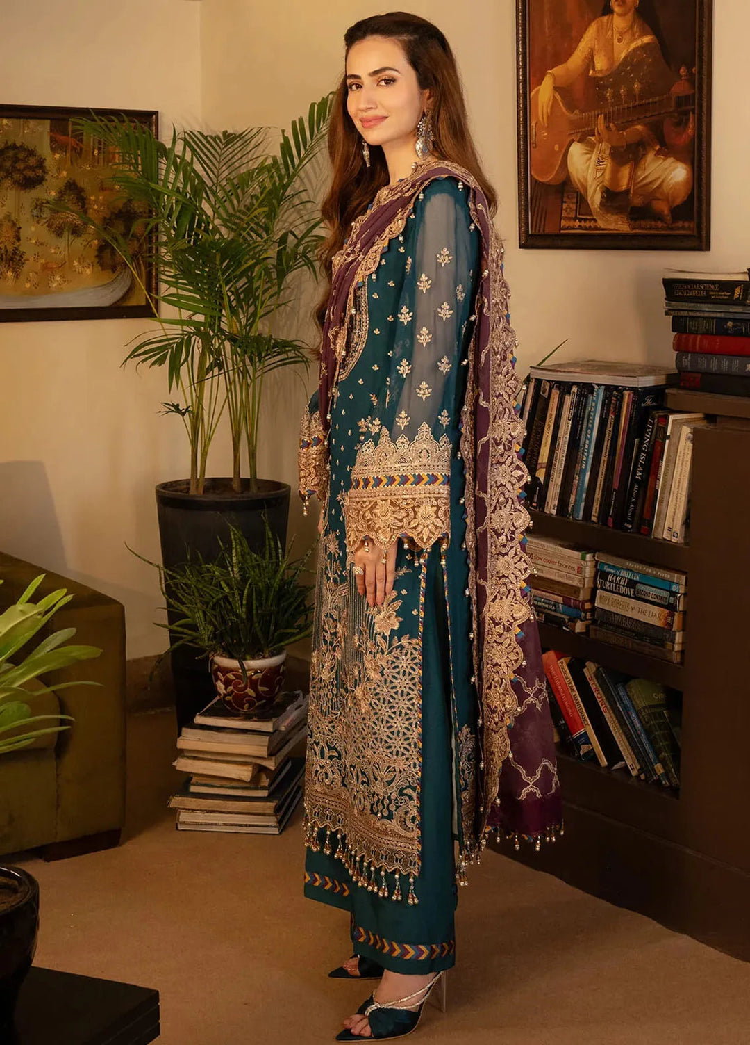 Noor Jahan By Imrozia Embroidered Chiffon Suit Unstitched 3 Piece IMP24NJ I-208 Aaina - Luxury Collection