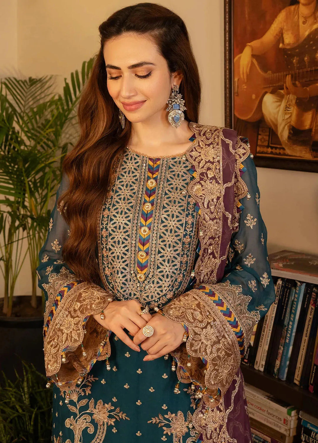 Noor Jahan By Imrozia Embroidered Chiffon Suit Unstitched 3 Piece IMP24NJ I-208 Aaina - Luxury Collection