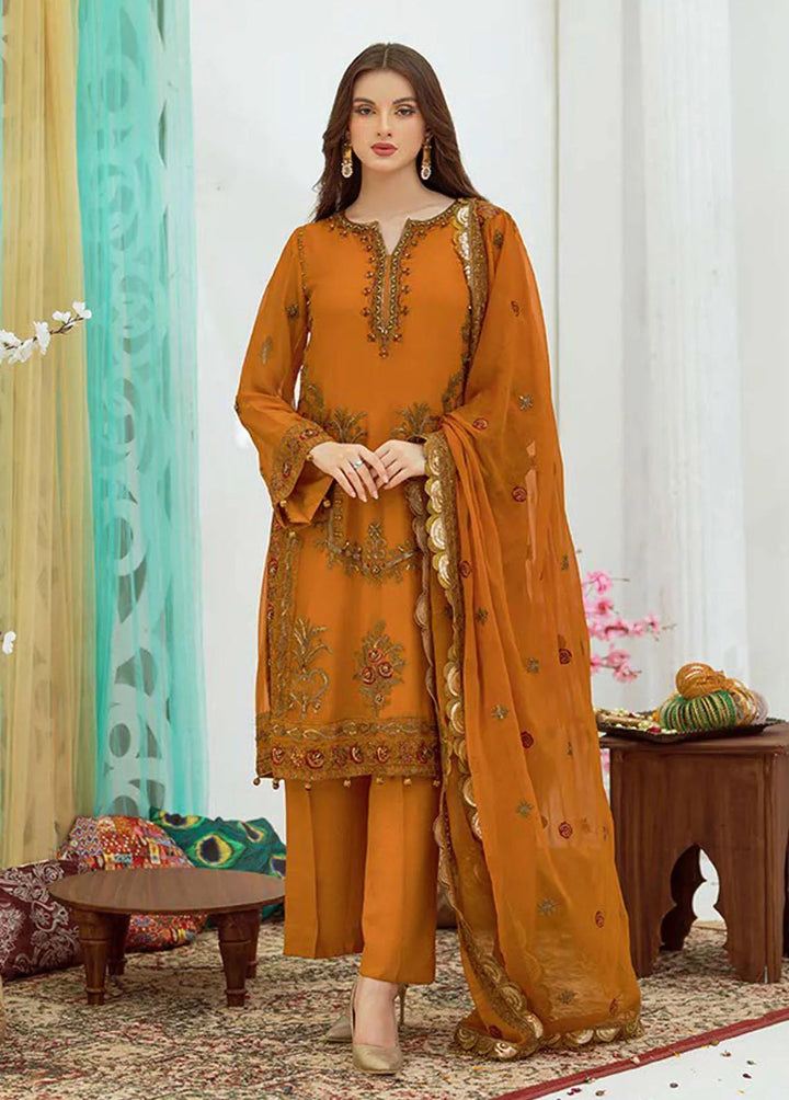 Noor Jahan by Noorma Kaamal Embroidered Chiffon Unstitched Suit 3 Piece NK22NJ NK-C03 - Luxury Collection