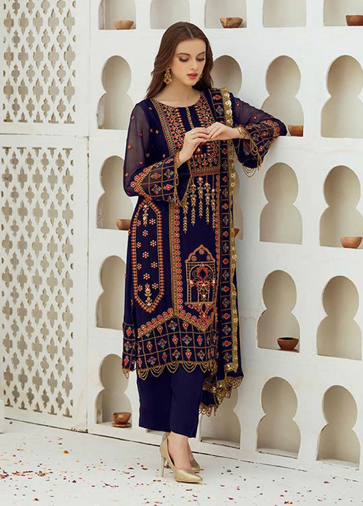 Noor Jahan by Noorma Kaamal Embroidered Chiffon Suits Unstitched 3 Piece NK22NJ NK-C01 - Luxury Collection