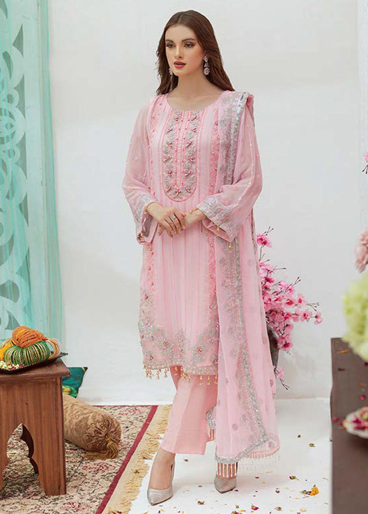 Noor Jahan by Noorma Kaamal Embroidered Chiffon Suits Unstitched 3 Piece NK22NJ NK-C02 - Luxury Collection