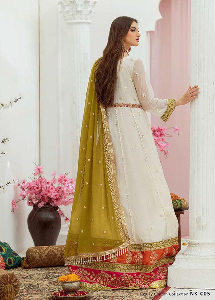 Noor Jahan by Noorma Kaamal Embroidered Chiffon Suits Unstitched 3 Piece NK22NJ NK-C05 - Luxury Collection