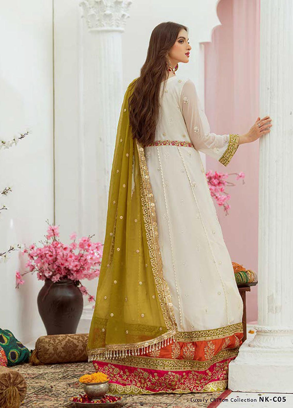 Noor Jahan by Noorma Kaamal Embroidered Chiffon Suits Unstitched 3 Piece NK22NJ NK-C05 - Luxury Collection