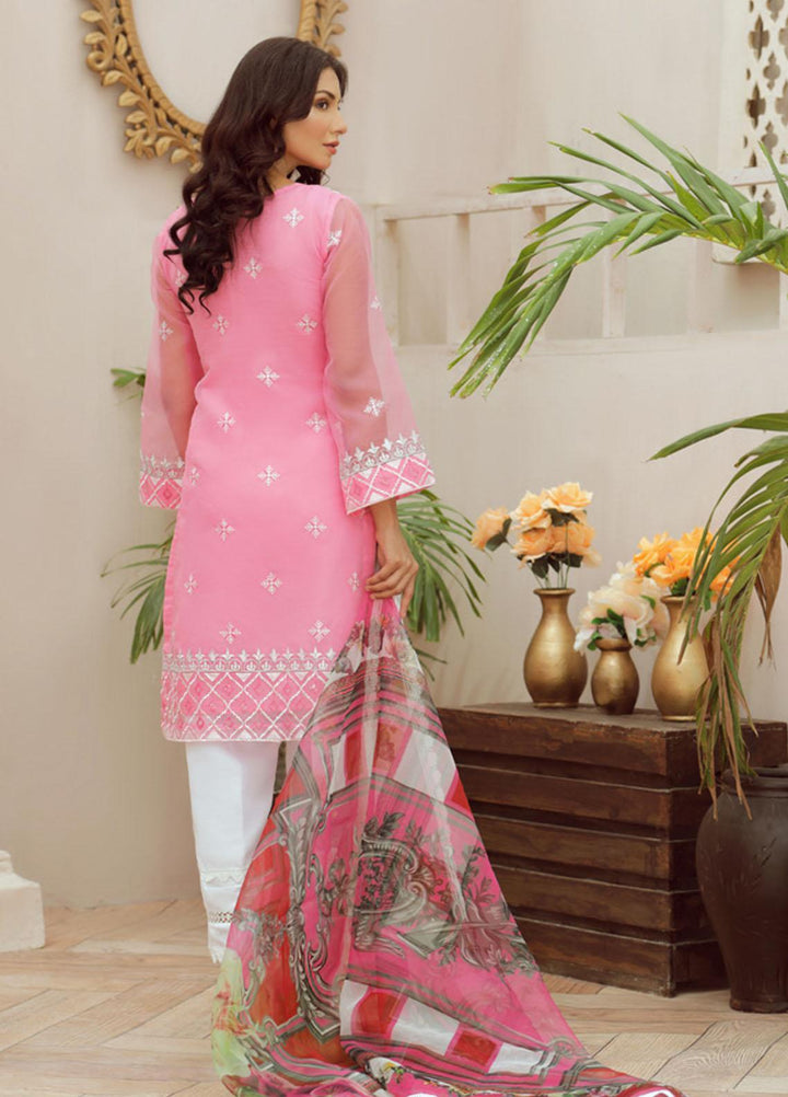 Tehwaar by Noorma Kaamal Embroidered Organza Suits Unstitched 3 Piece NK22T NK-O-T-01 - Luxury Collection