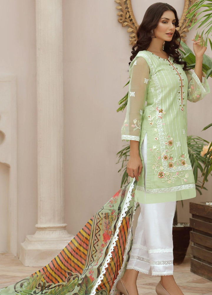 Tehwaar by Noorma Kaamal Embroidered Organza Suits Unstitched 3 Piece NK22T NK-O-T-02 - Luxury Collection