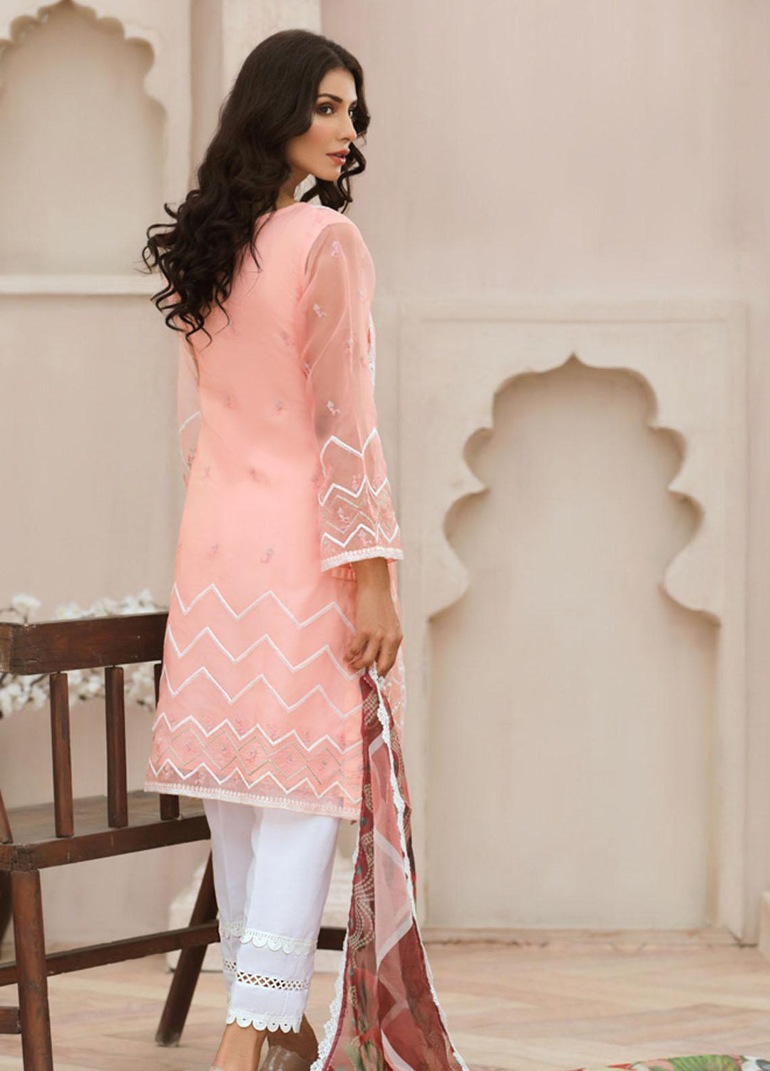 Tehwaar by Noorma Kaamal Embroidered Organza Suits Unstitched 3 Piece NK22T NK-O-T-03 - Luxury Collection