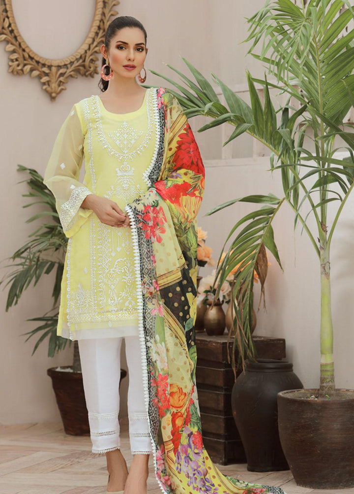 Tehwaar by Noorma Kaamal Embroidered Organza Suits Unstitched 3 Piece NK22T NK-O-T-04 - Luxury Collection