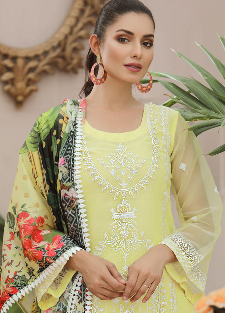 Tehwaar by Noorma Kaamal Embroidered Organza Suits Unstitched 3 Piece NK22T NK-O-T-04 - Luxury Collection
