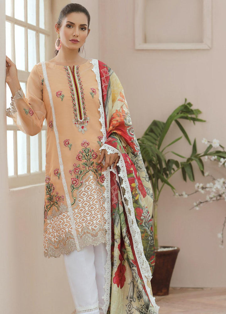 Tehwaar by Noorma Kaamal Embroidered Organza Suits Unstitched 3 Piece NK22T NK-O-T-06 - Luxury Collection