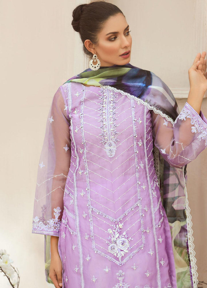 Tehwaar by Noorma Kaamal Embroidered Organza Suits Unstitched 3 Piece NK22T NK-O-T-08 - Luxury Collection