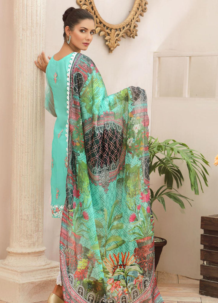 Tehwaar by Noorma Kaamal Embroidered Organza Suits Unstitched 3 Piece NK22T NK-O-T-09 - Luxury Collection