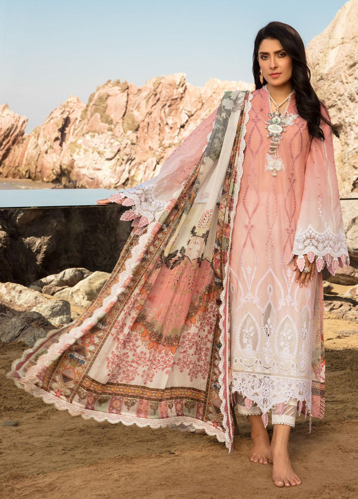 Noor by Saadia Asad Embroidered Lawn Suits Unstitched 3 Piece SA21NL 6B - Luxury Collection