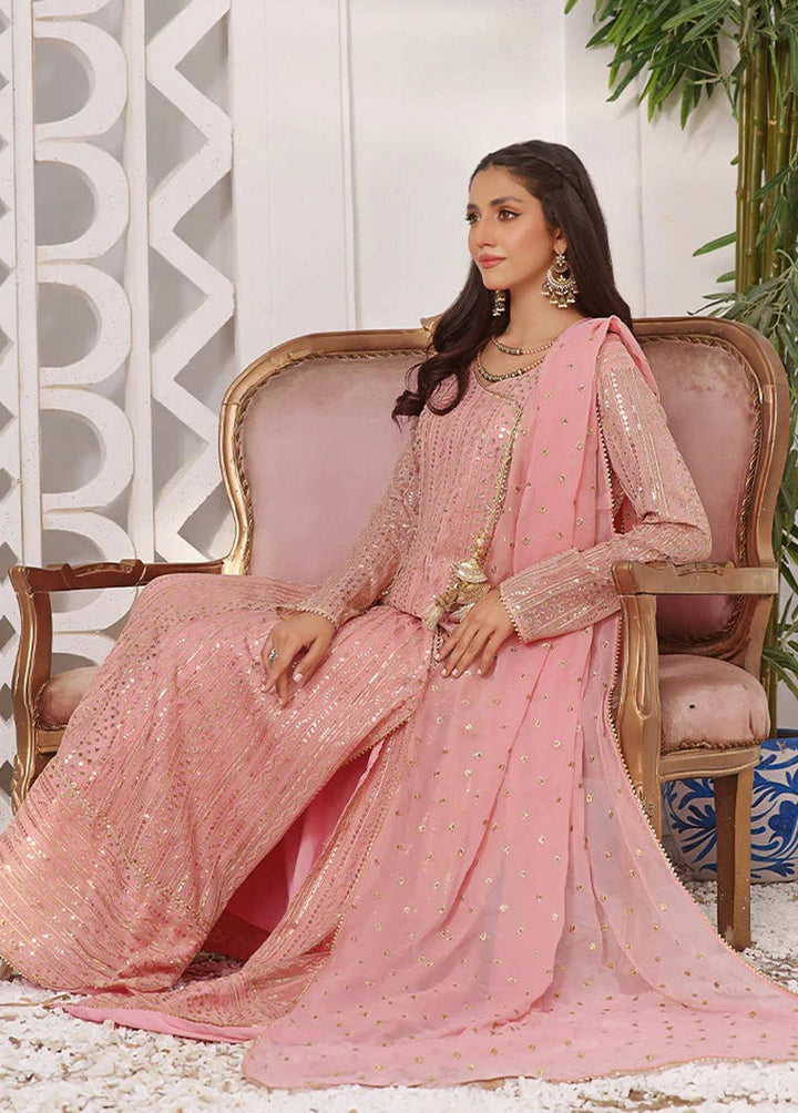 Al Harir Apparel Pret Embroidered Chiffon 3 Piece Suit Ghazal Baby Pink